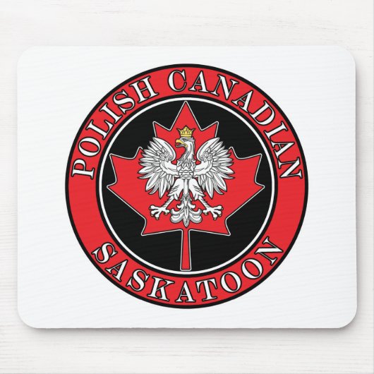 Saskatoon Runde Polnisch-Kanadisches Leaf Mousepad (Vorne)