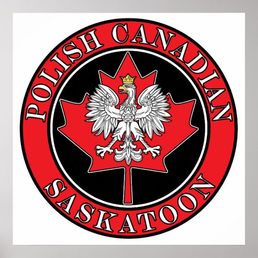 Saskatoon Runde Polnisch-Kanadisches Leaf Poster (Vorne)