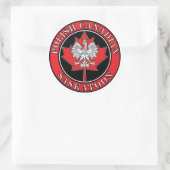 Saskatoon Runde Polnisch-Kanadisches Leaf Runder Aufkleber (Tasche)