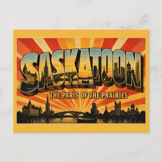 Saskatoon Saskatchewan Paris der Prärie Postkarte (Vorderseite)