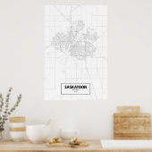 Saskatoon, Saskatchewan (schwarz auf weiß) Poster (Küche)