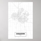 Saskatoon, Saskatchewan (schwarz auf weiß) Poster (Vorne)