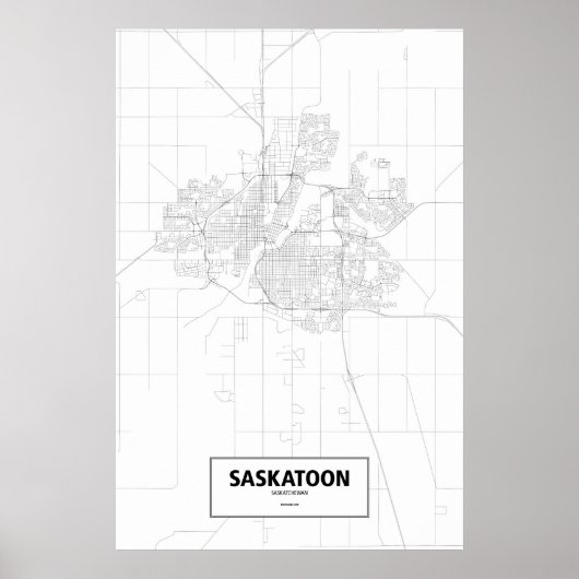 Saskatoon, Saskatchewan (schwarz auf weiß) Poster (Vorne)