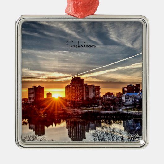 Saskatoon Sunset Ornament Aus Metall (Vorne)
