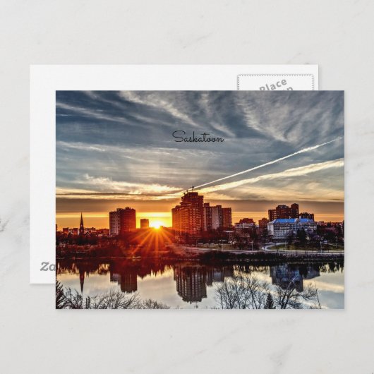 Saskatoon Sunset Postkarte (Vorne/Hinten)