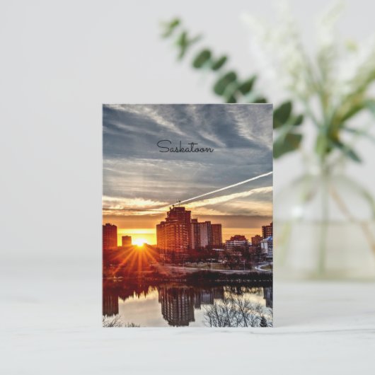 Saskatoon Sunset Postkarte (Stehend Vorderseite)