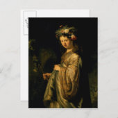 Saskia als Flora, 1634 Postkarte (Vorne/Hinten)