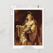 Saskia As Flora by Rembrandt Van Rijn Postkarte (Vorne/Hinten)