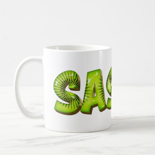 Saskia Name Kiwi Style Tasse Teetasse Kaffeetasse (Links)