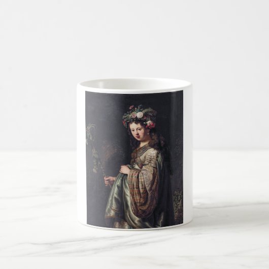 Saskia van Uylenburgh as Flora, Rembrandt, 1634 Kaffeetasse (Mittel)