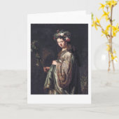Saskia van Uylenburgh as Flora, Rembrandt, 1634 Karte (Gelbe Blume)