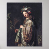 Saskia van Uylenburgh as Flora, Rembrandt, 1634 Poster (Vorne)