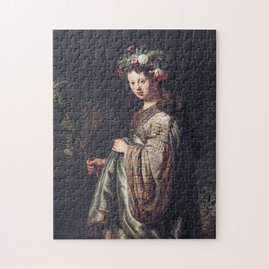 Saskia van Uylenburgh as Flora, Rembrandt, 1634 Puzzle (Vertikal)