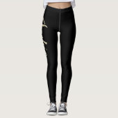 Saskia white gold Handwriting Hose Leggings (Vorderseite)