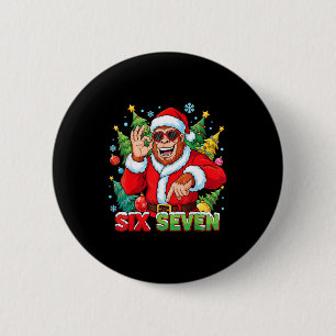 Sasquatch 67 Bigfoot Six Seven Meme Weihnachtskost Button
