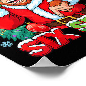 Sasquatch 67 Bigfoot Six Seven Meme Weihnachtskost Poster (Ecke)