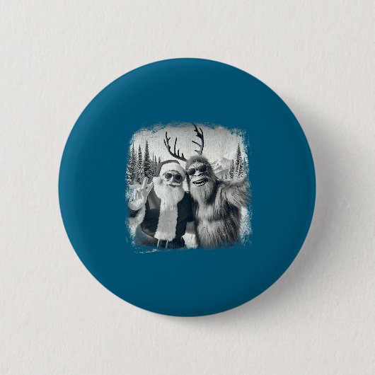 Sasquatch 67 Christmas Tree Funny Santa Bigfoot  Button (Vorderseite)
