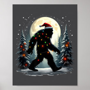 Sasquatch 67 Weihnachtsmann Bigfoot Weihnachtsbaum Poster