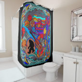 Sasquatch Abstrakt Doodle Art Dusche Vorhang (Beispiel)