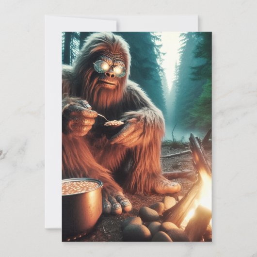Sasquatch am Campfire Dankeskarte (Vorderseite)