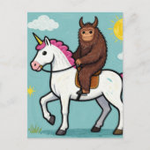 Sasquatch and a Unicorn Postkarte (Vorderseite)