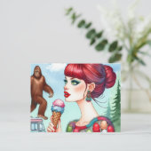 Sasquatch auf dem Eiskremsrucker Postkarte (Stehend Vorderseite)