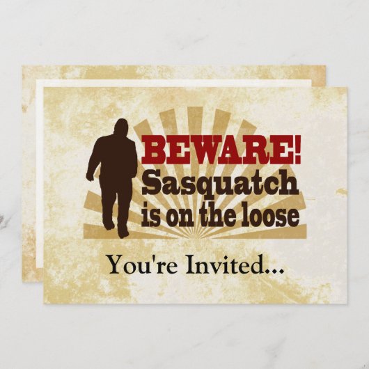 Sasquatch auf der Lose Einladung (Vorne/Hinten)