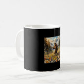 Sasquatch auf Löwenzahnblumenfeld Bigfoot Kaffeetasse (Vorderseite Links)