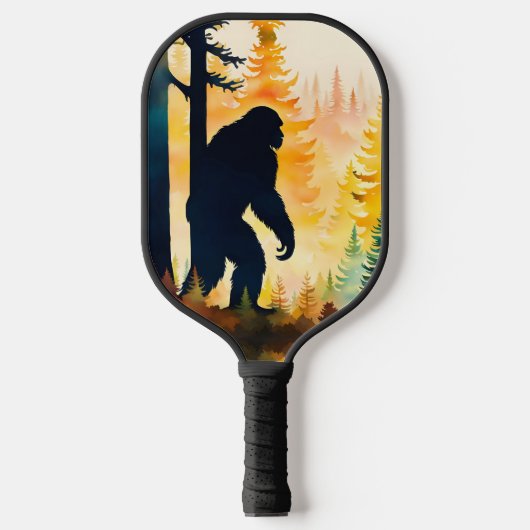 Sasquatch Autumn Landscape Sunset Pickleball Schläger (Vorderseite)