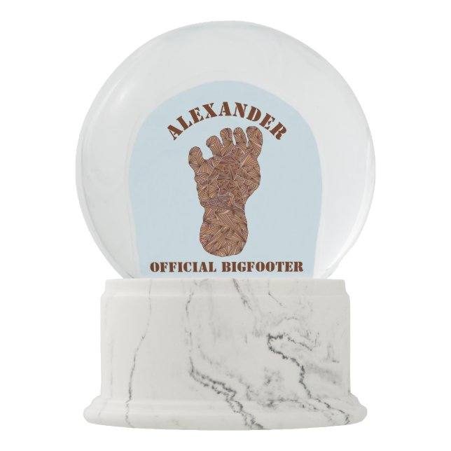 Sasquatch Bahn-Bigfoot-Spaß Schneekugel (Vorderseite)