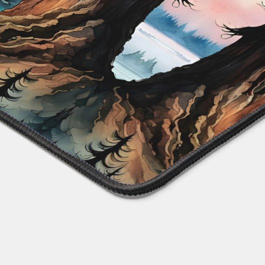 Sasquatch besichtigt sein Land und den Ozean Schreibtischunterlage (Ecke)