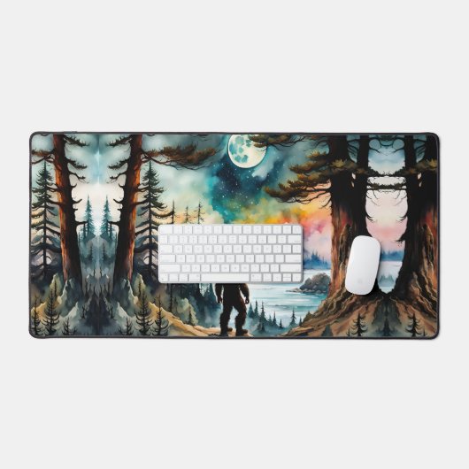 Sasquatch besichtigt sein Land und den Ozean Schreibtischunterlage (Tastatur & Maus)