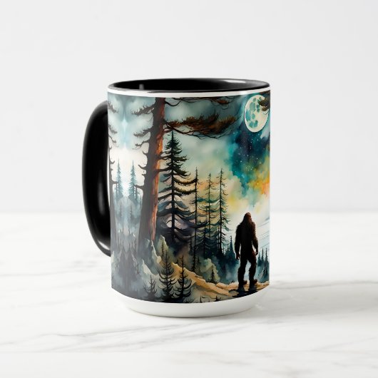 Sasquatch besichtigt sein Land und den Ozean Tasse (Vorderseite Links)