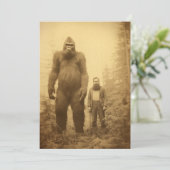 Sasquatch/Big Foot Einladungen, Kryptiden, lustig Einladung (Stehend Vorderseite)