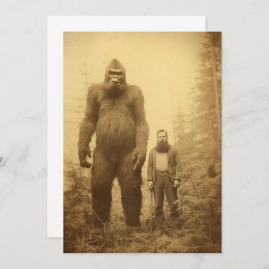 Sasquatch/Big Foot Einladungen, Kryptiden, lustig Einladung (Vorne/Hinten)