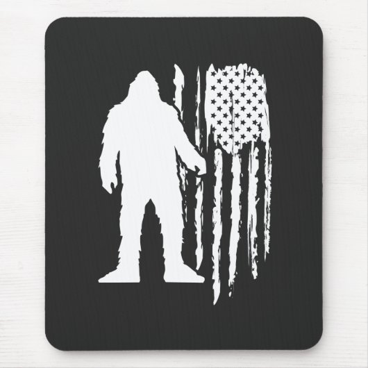 Sasquatch Bigfoot American Flag Mousepad (Vorne)