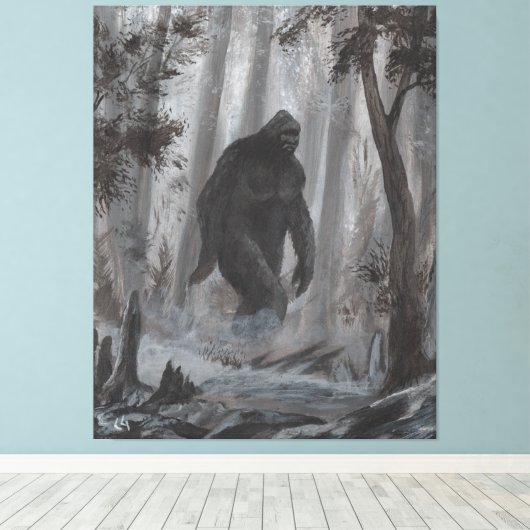 Sasquatch Bigfoot Artwork von Charles A Guthrie Leinwanddruck (Insitu (Holzboden))