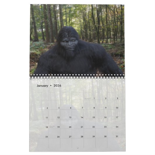 SASQUATCH BIGFOOT CALENDAR KALENDER (Jan 2026)