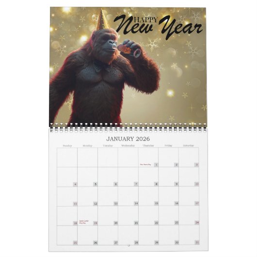 Sasquatch Bigfoot Calendar Kalender (Jan 2026)