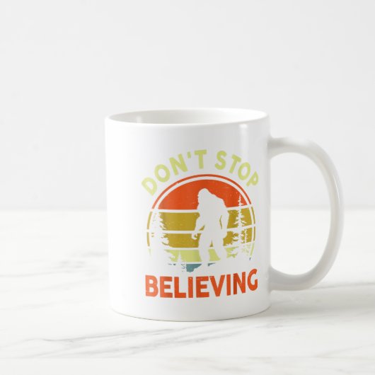 Sasquatch Bigfoot Don't Stop Believing Funny Bigfo Kaffeetasse (Rechts)