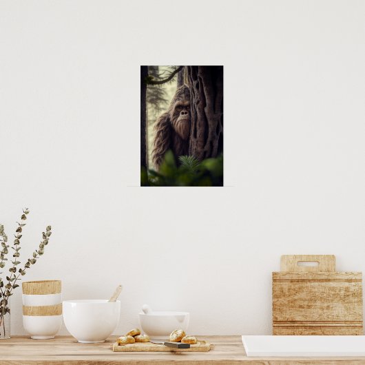Sasquatch, Bigfoot, Fantasy Art, Urban Myth Poster (Küche)