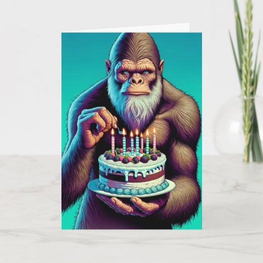 Sasquatch Bigfoot Funny Birthday Karte (Vorderseite)