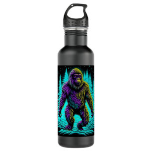 Sasquatch Bigfoot in Aquamarin und schwarz Edelstahlflasche