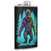 Sasquatch Bigfoot in Aquamarin und schwarz Flachmann (Rechts)