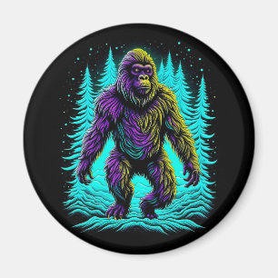 Sasquatch Bigfoot in Aquamarin und schwarz Magnet