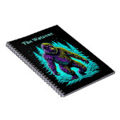 Sasquatch Bigfoot in Aquamarin und schwarz Persona Notizblock (Rechte Seite)