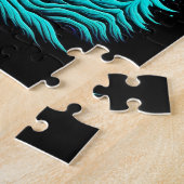 Sasquatch Bigfoot in Aquamarin und schwarz Puzzle (Seite)