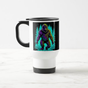 Sasquatch Bigfoot in Aquamarin und schwarz Reisebecher