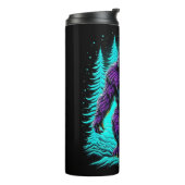 Sasquatch Bigfoot in Aquamarin und schwarz Thermosbecher (Nach links gedreht)
