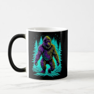 Sasquatch Bigfoot in Aquamarin und schwarz Verwandlungstasse